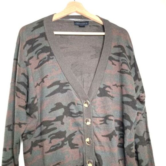 Sanctuary Womens Lets Hang Cardigan Size L Camo Sweater Camouflage Green - Picture 7 of 12